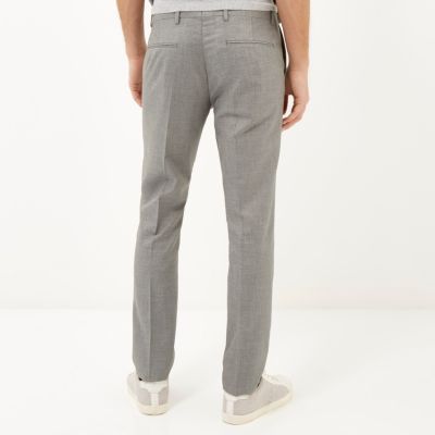 Light grey skinny suit trousers